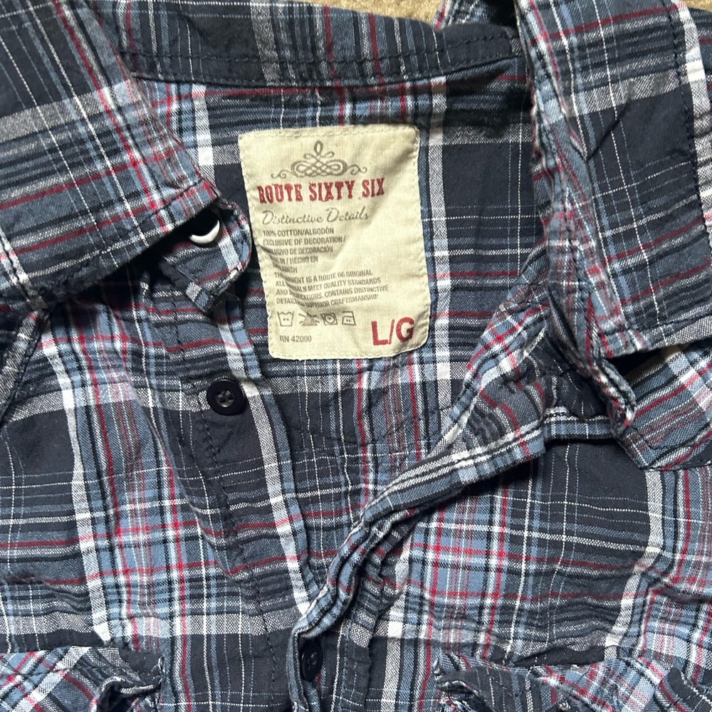 Blue Button Up - Picture 2 of 3